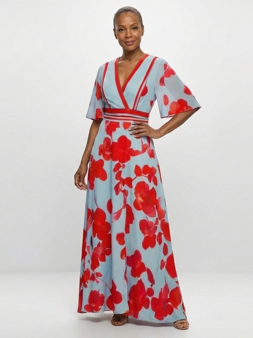 Corinne™ | Bloemenjurk met V-hals