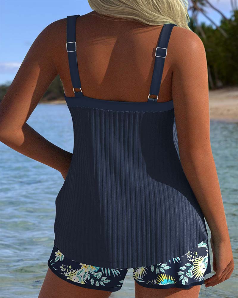 Laluna® | Gestreepte Tankini Set met Short