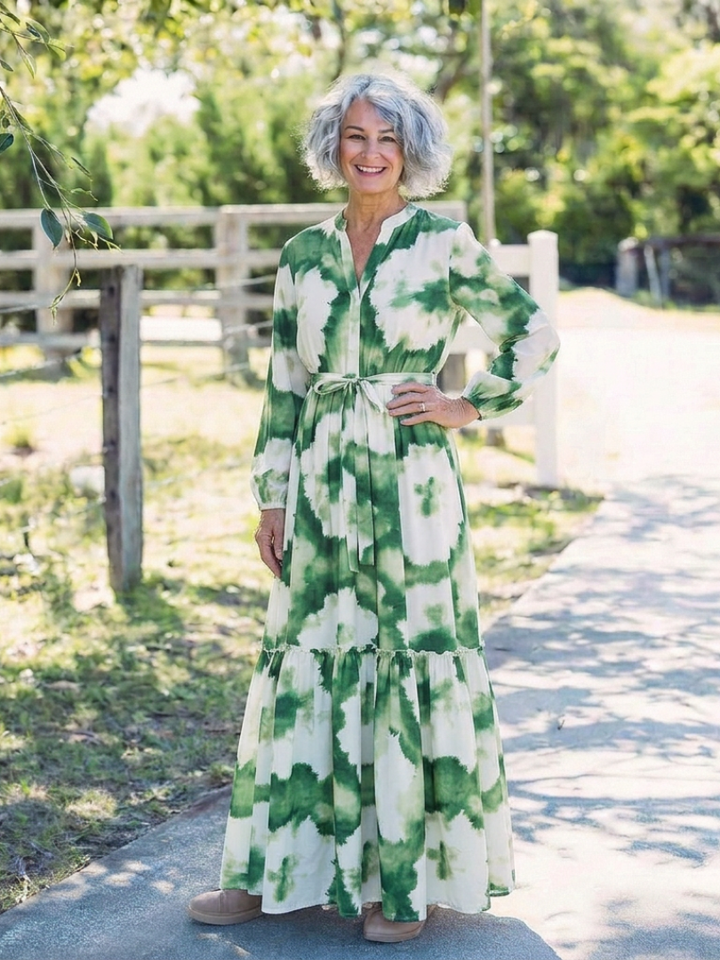 Sabine™ | Maxi-jurk met knoopdetail