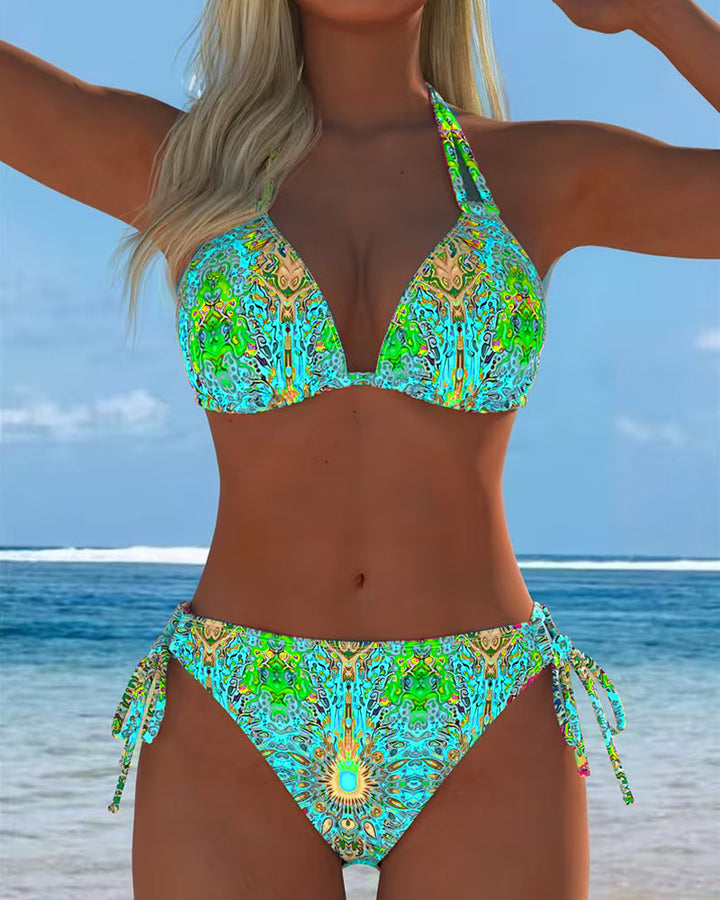 Bikini Kleurrijk Halter Druk