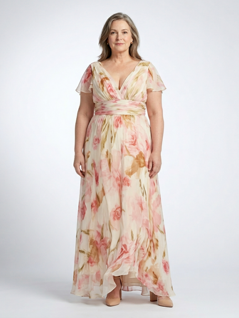 Helena™ | Bloemenjurk met korte mouwen