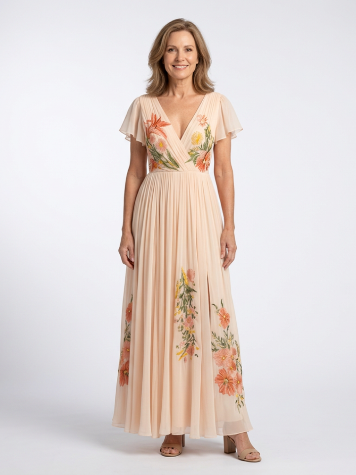 Calista™ | Plissé maxi-jurk