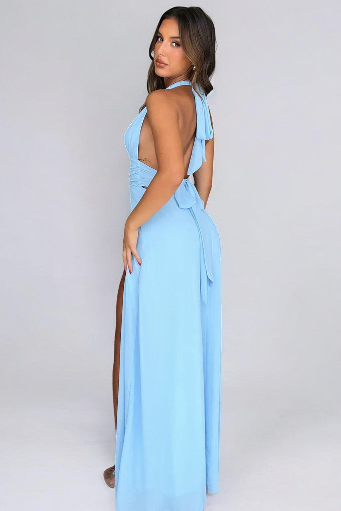 LILLI | Stijlvolle Halter Maxi Jurk met Hoge Split