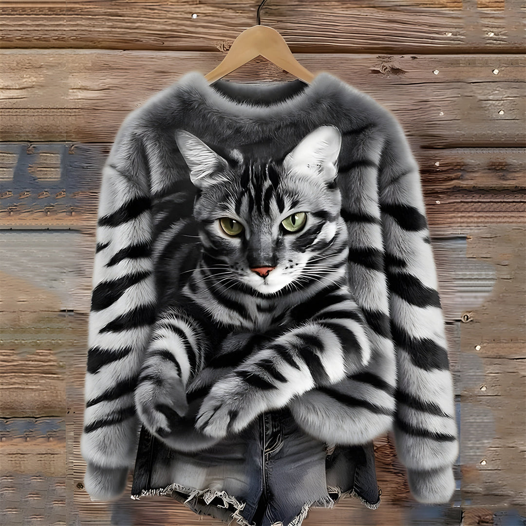 Valerie™ | Sweater Met Kattenprint