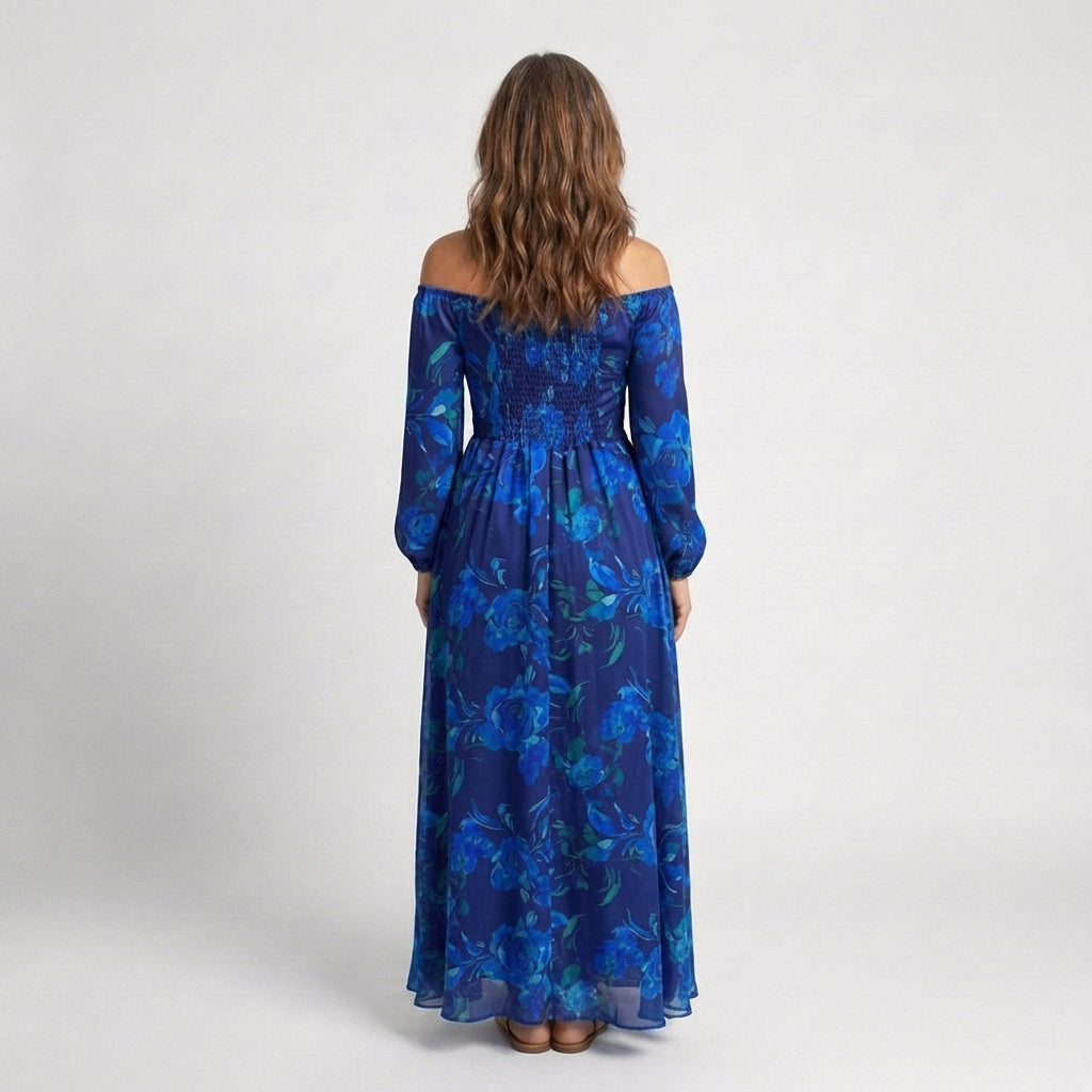 Aspen™ | Off-shoulder maxi-jurk met bloemenprint