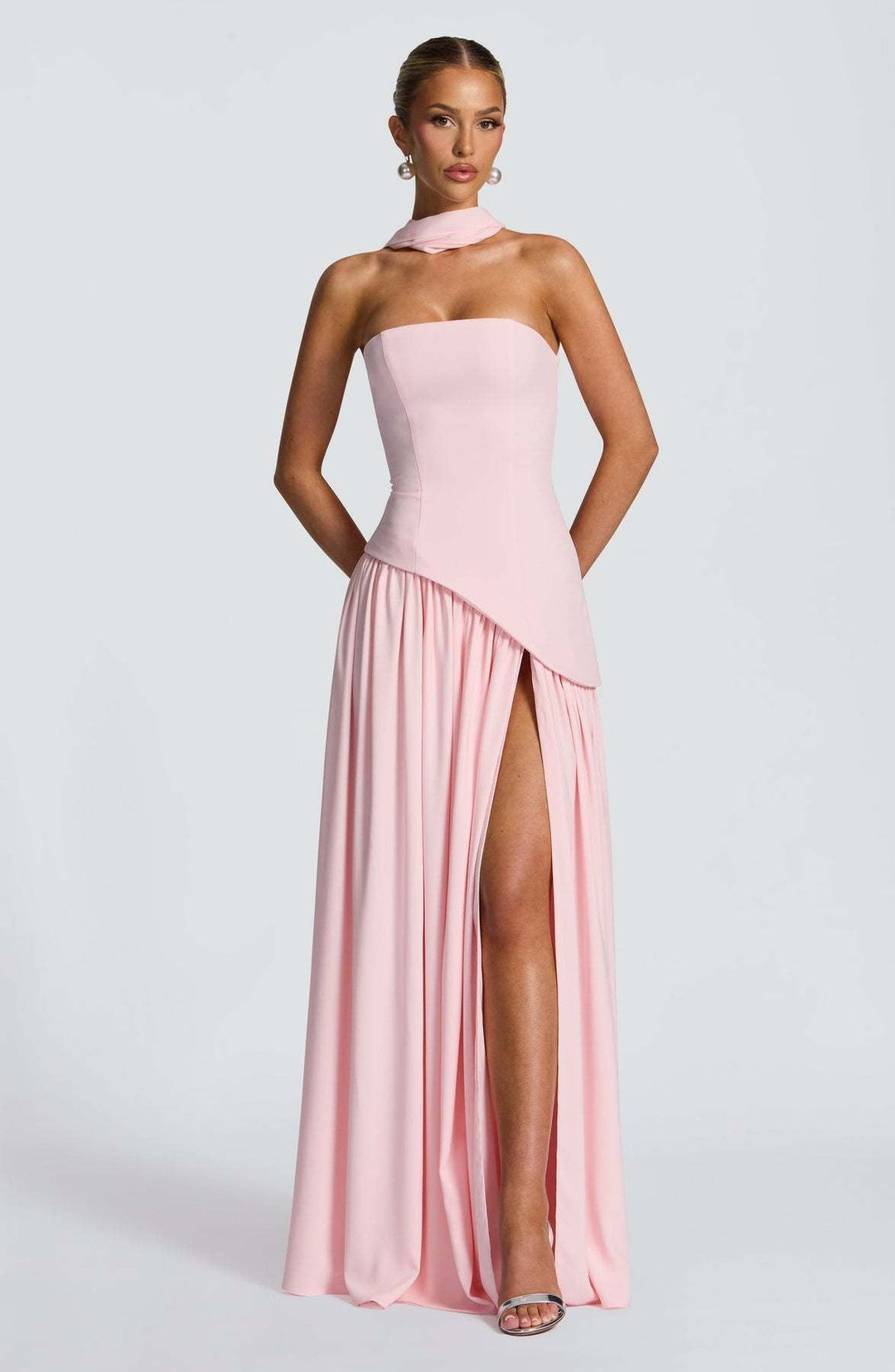 LINA | Strapless Maxijurk met Hoge Split
