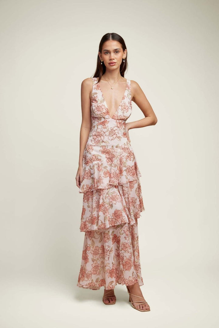 LISA | Bloemen Volant Maxi Jurk