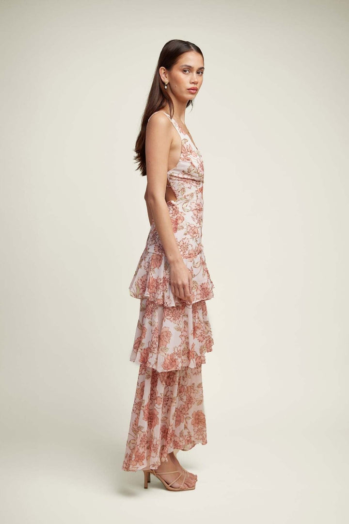 LISA | Bloemen Volant Maxi Jurk