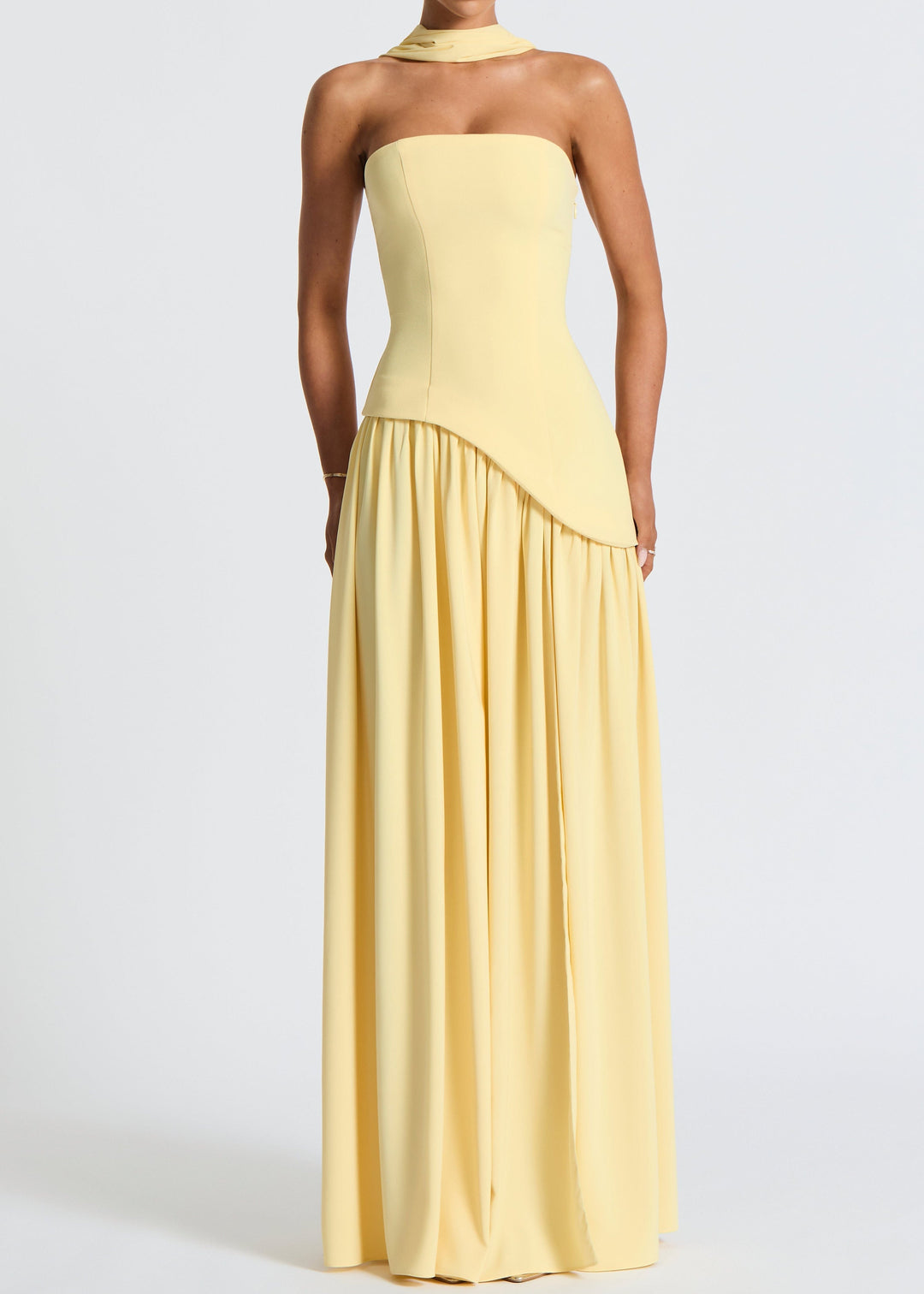 LINA | Strapless Maxijurk met Hoge Split
