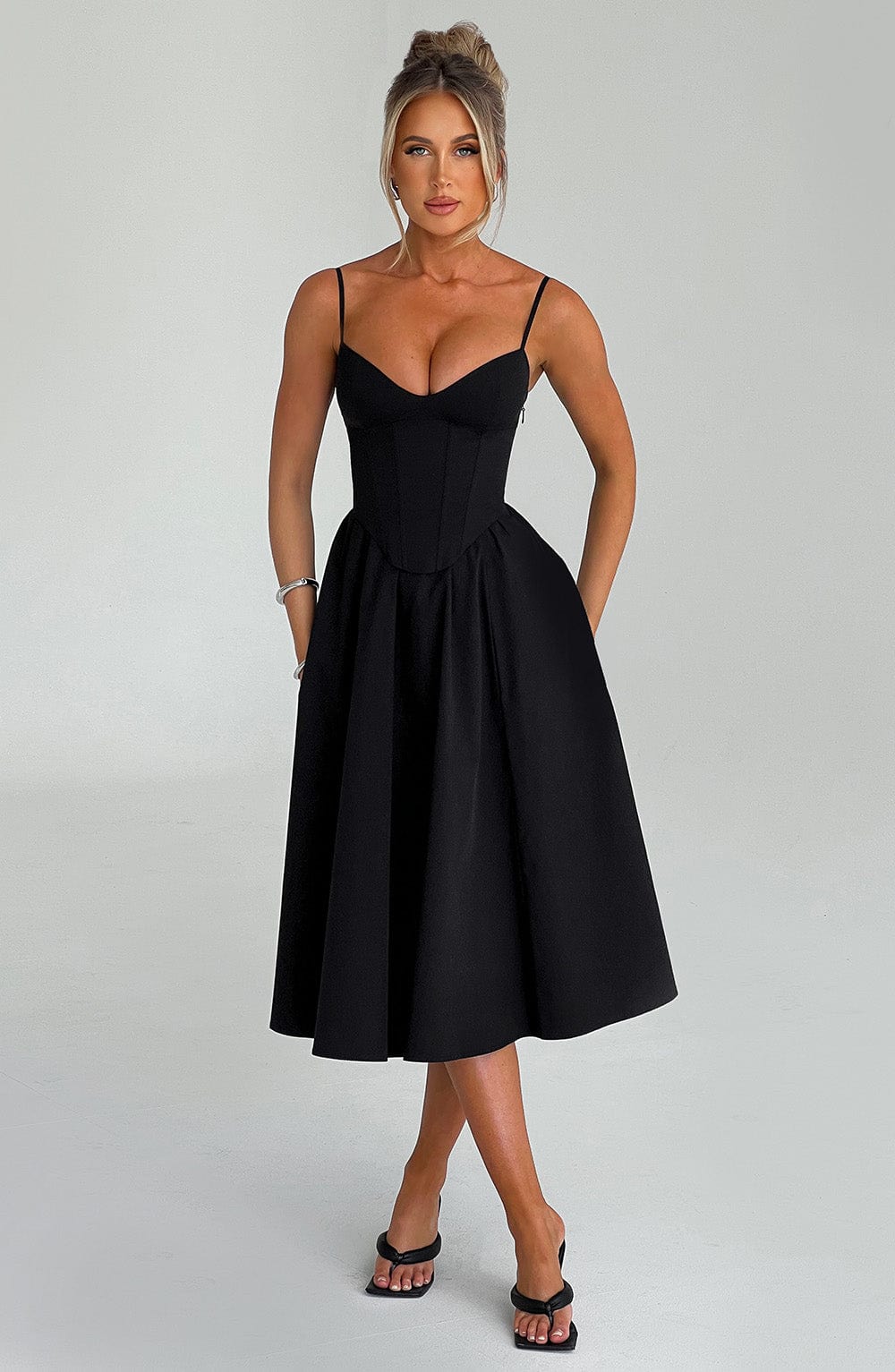 MAILEEN | Elegante Midi Jurk in Corsetstijl