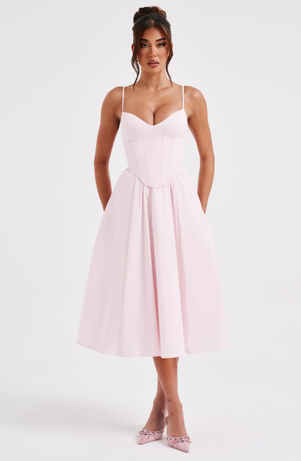 MAILEEN | Elegante Midi Jurk in Corsetstijl