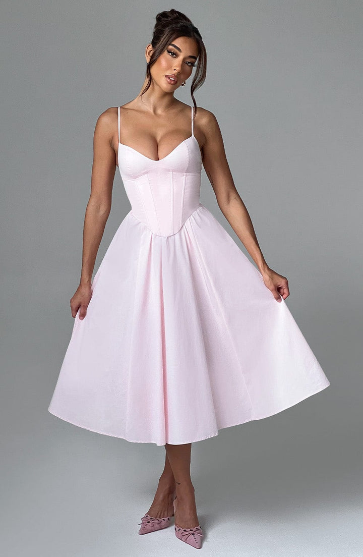 MAILEEN | Elegante Midi Jurk in Corsetstijl
