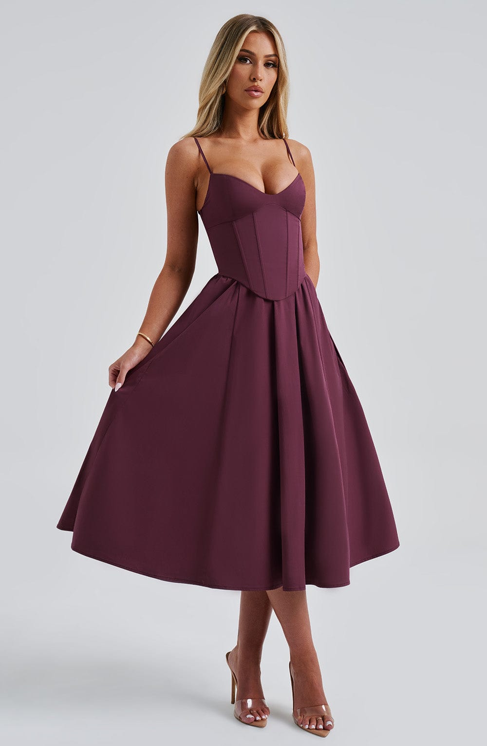 MAILEEN | Elegante Midi Jurk in Corsetstijl