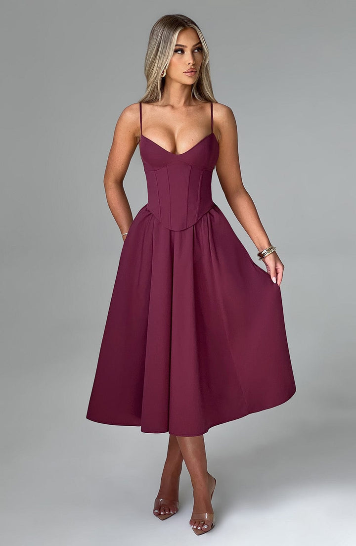 MAILEEN | Elegante Midi Jurk in Corsetstijl