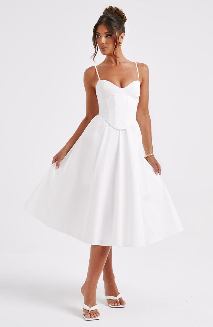 MAILEEN | Elegante Midi Jurk in Corsetstijl