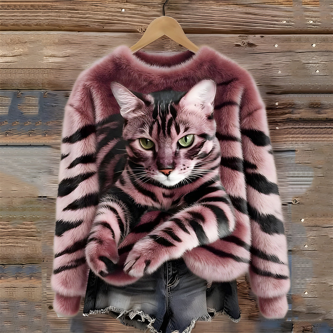 Valerie™ | Sweater Met Kattenprint