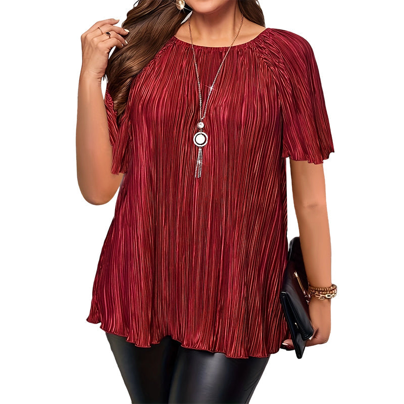 Flatterende plisséblouse in grote maten