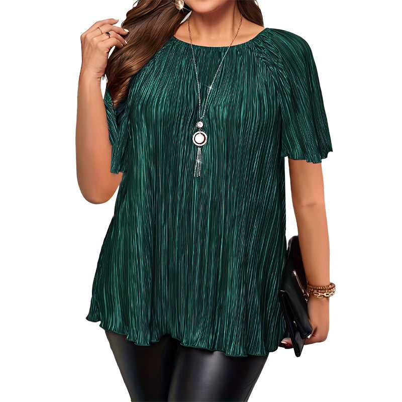 Flatterende plisséblouse in grote maten
