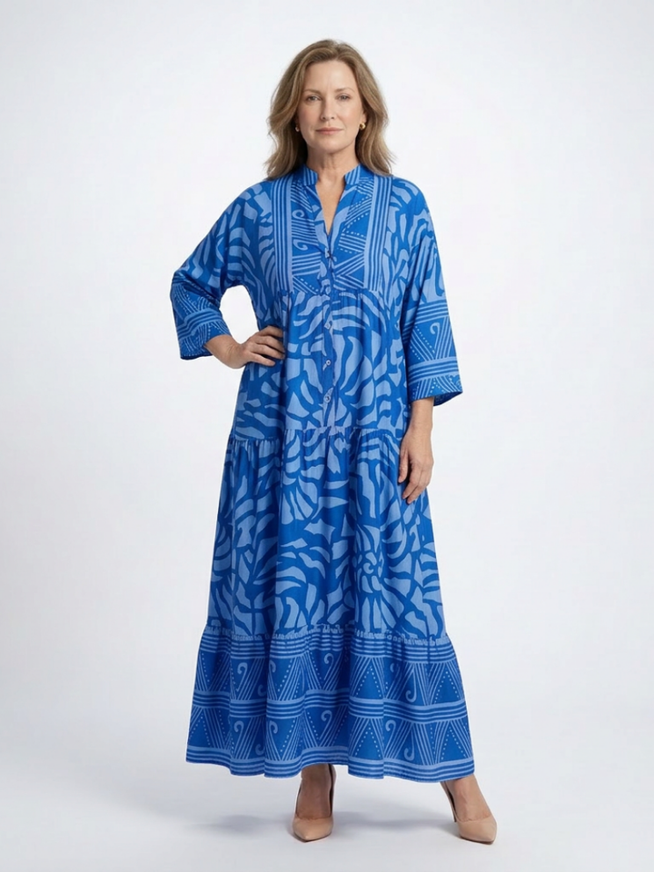 Marielle™ | Midi-jurk met knoopsluiting