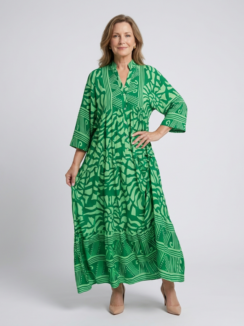 Marielle™ | Midi-jurk met knoopsluiting