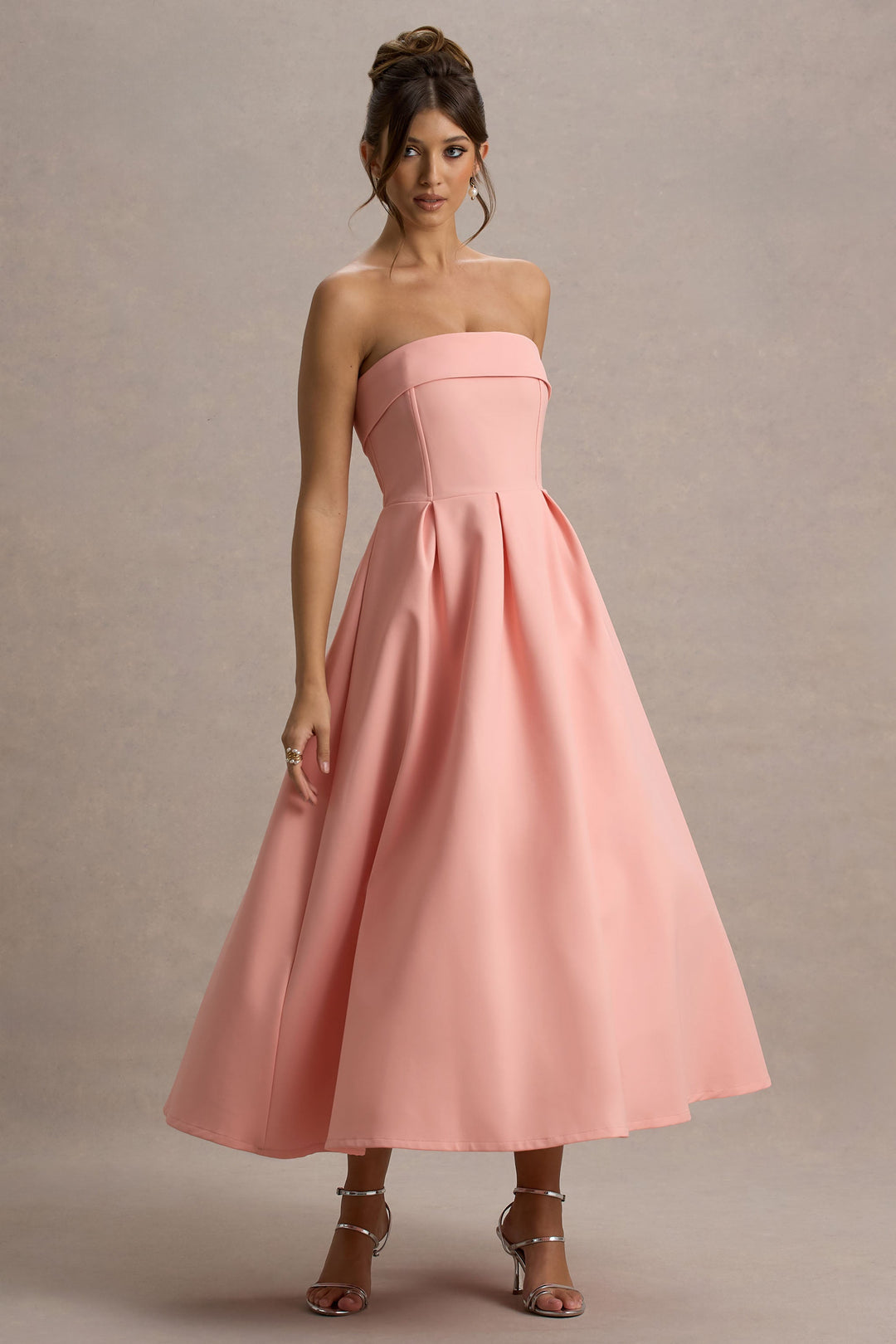ANNE | Stijlvolle Midi-Jurk met Off-Shoulder Uitsnijding