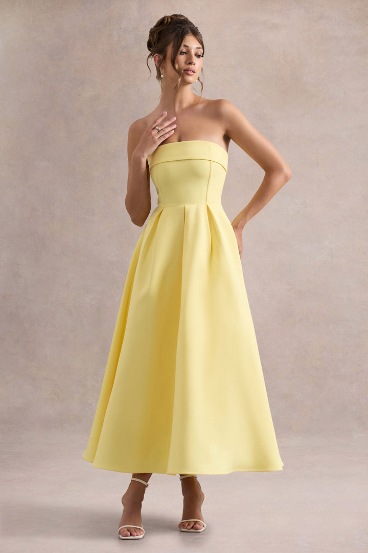 ANNE | Stijlvolle Midi-Jurk met Off-Shoulder Uitsnijding