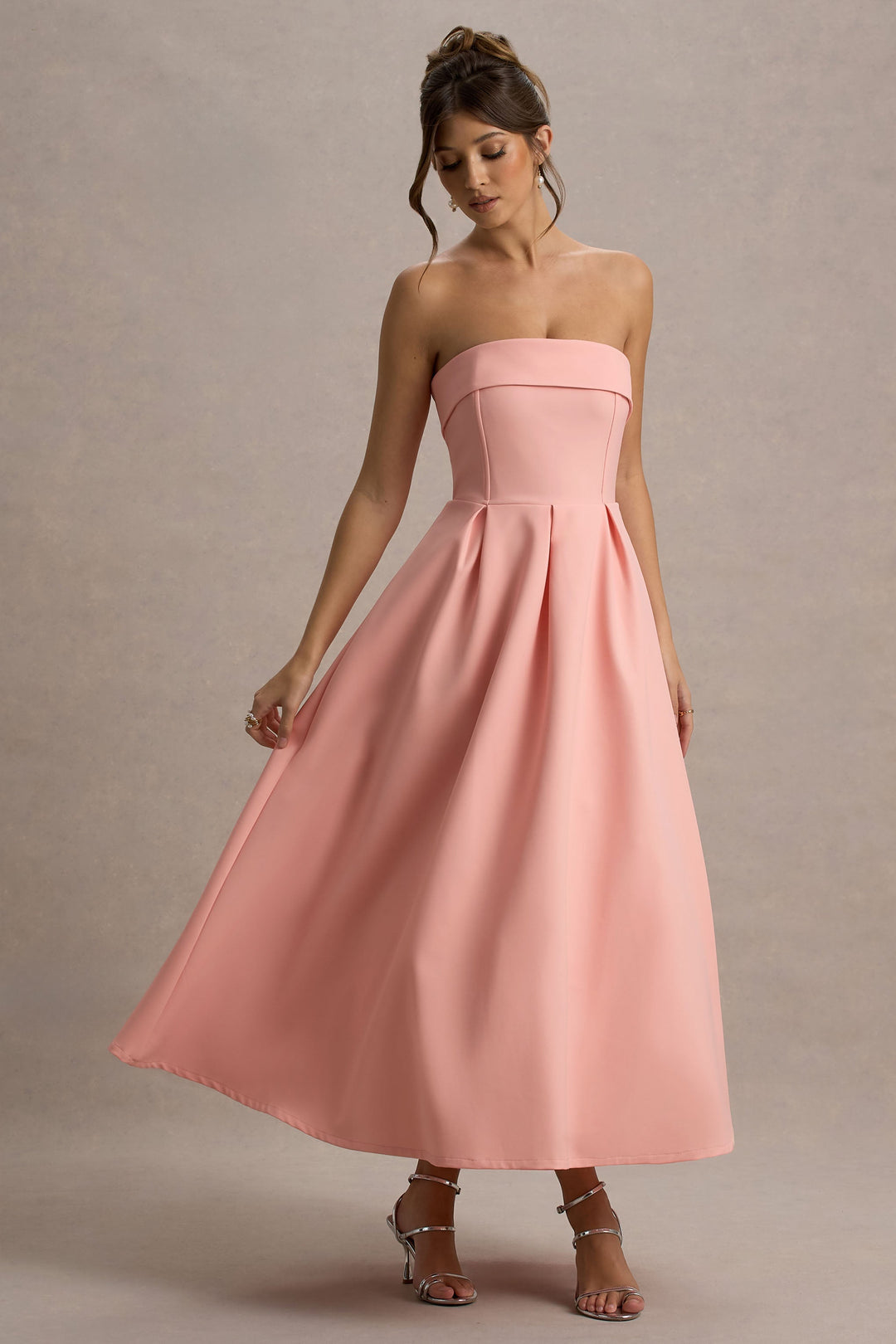 ANNE | Stijlvolle Midi-Jurk met Off-Shoulder Uitsnijding