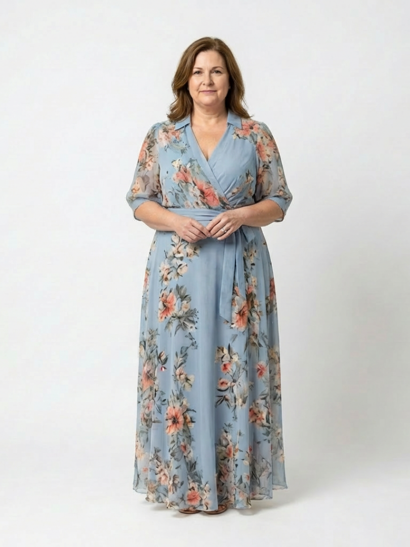 Elowen™ | Maxi-wikkeljurk met bloemenprint