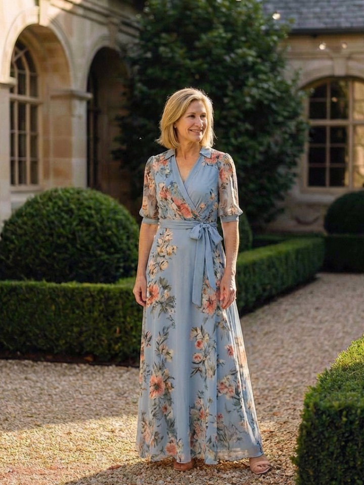 Elowen™ | Maxi-wikkeljurk met bloemenprint