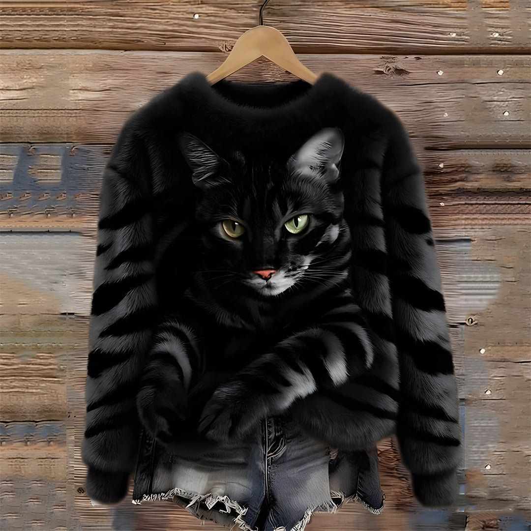 Valerie™ | Sweater Met Kattenprint
